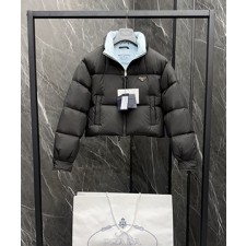 프라다 리나일론 크롭 여성 크롭 패딩