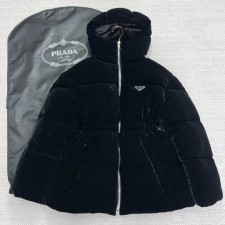 프라다 Prada 벨벳 후드 패딩 재킷