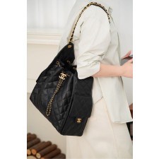 샤넬 25 라지 핸드백 Grained Calfskin & Gold Black