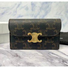 셀린느 트리옹프 캔버스 플랩 롱 카드지갑 탄 10P072CQH04LU 13 x 8 x 1 cm