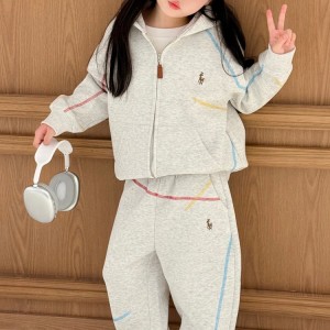 폴로 키즈 후드 집업 밴딩 팬츠 셋업 2컬러
