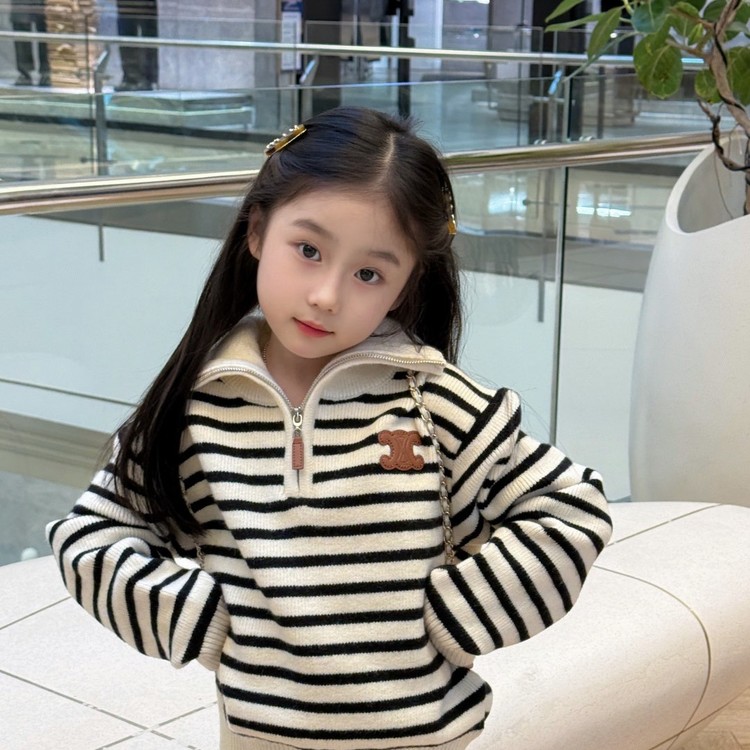 셀린느 키즈 반집업 니트