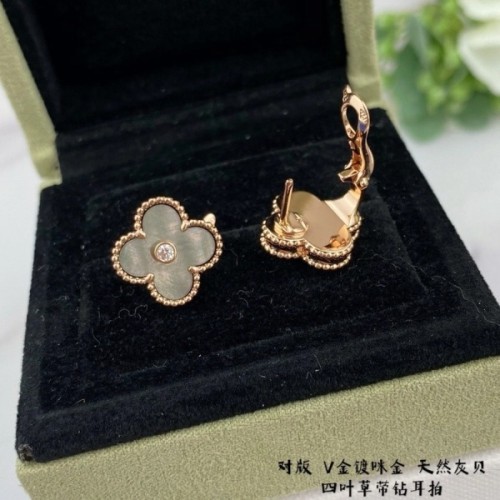 [18K GOLD 주문제작] 반클리프 빈티지 알함브라 다이아 클립 귀걸이