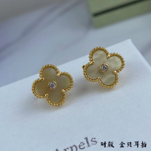 [18K GOLD 주문제작] 반클리프 빈티지 알함브라 다이아 클립 귀걸이