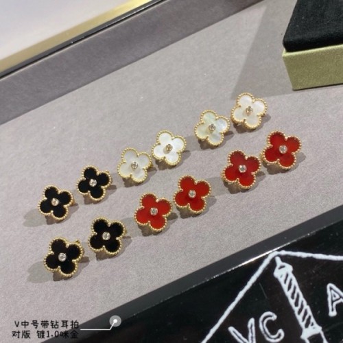 [18K GOLD 주문제작] 반클리프 빈티지 알함브라 다이아 클립 귀걸이