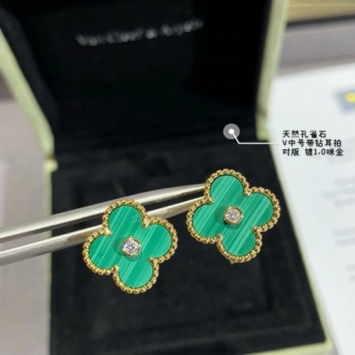 [18K GOLD 주문제작] 반클리프 빈티지 알함브라 다이아 클립 귀걸이