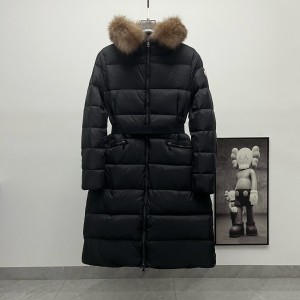 몽클레어 보에딕 후드 시어링 트리밍 롱 다운 재킷 블랙