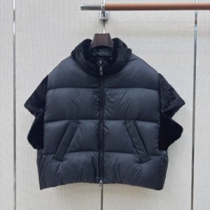막스마라 하프 슬리브 숏 패딩 반팔 점퍼 (블루/그레이)