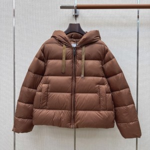 막스마라 더 큐브 세이아 발수 캔버스 다운 패딩 자켓 브라운