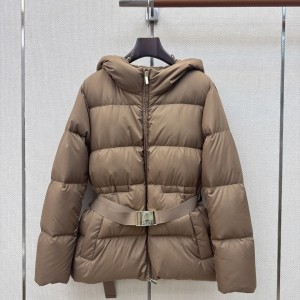 막스마라 더 큐브 소프트페 후드 다운 패딩 자켓 브라운