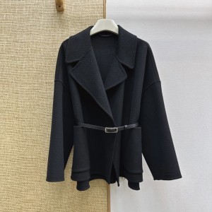막스마라 스튜디오 수게로 벨티드 코트 블랙