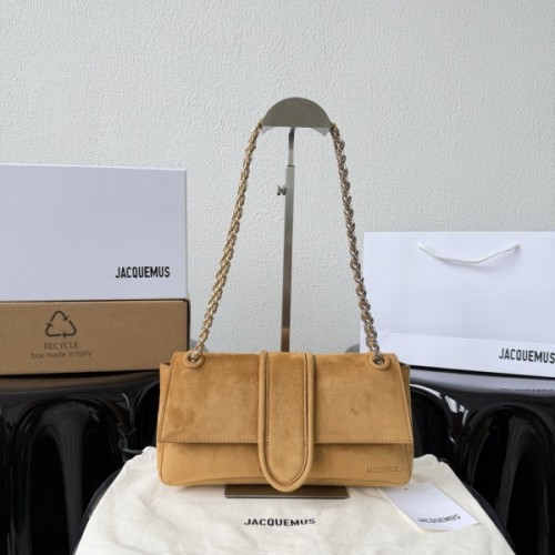 자크뮈스 르 밤비노 체인 스웨이드 숄더 백 25×12×5